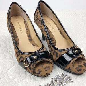 Karen Scott  Shoes Heels Leopard Print Cute Black Brown 7